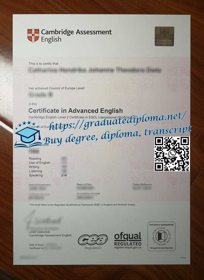 Cambridge Advanced English certificate