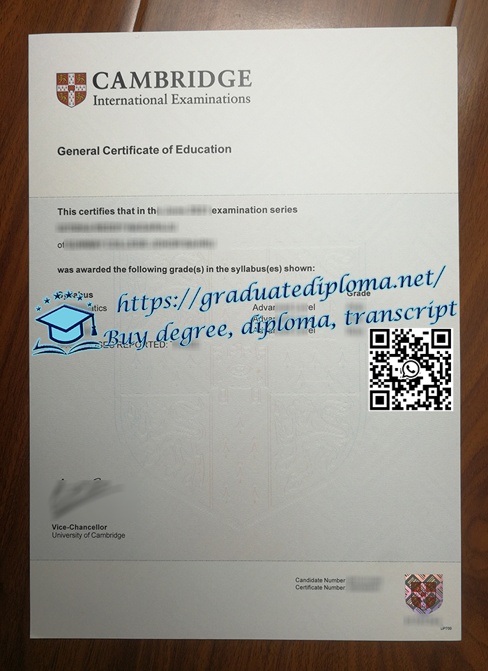 Cambridge GCE Certificate