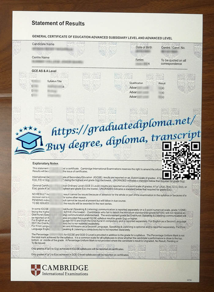 Cambridge-GCE-transcripts