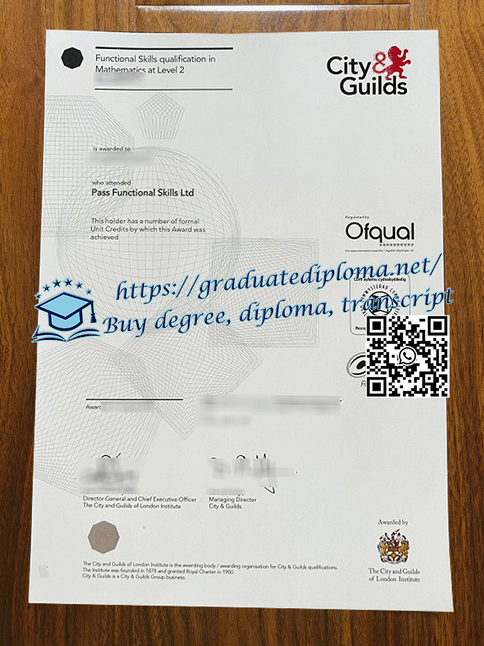 City and Guilds Functional Skills Maths certificate