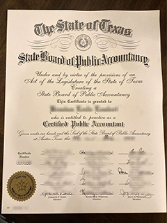 Texas CPA certificate