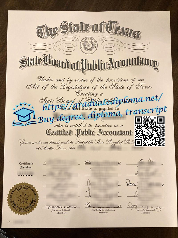 Texas CPA certificate