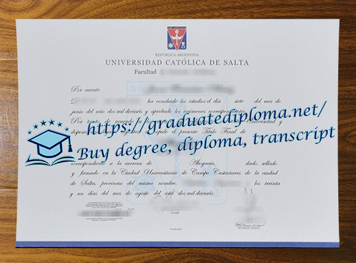 Universidad Católica de Salta diploma