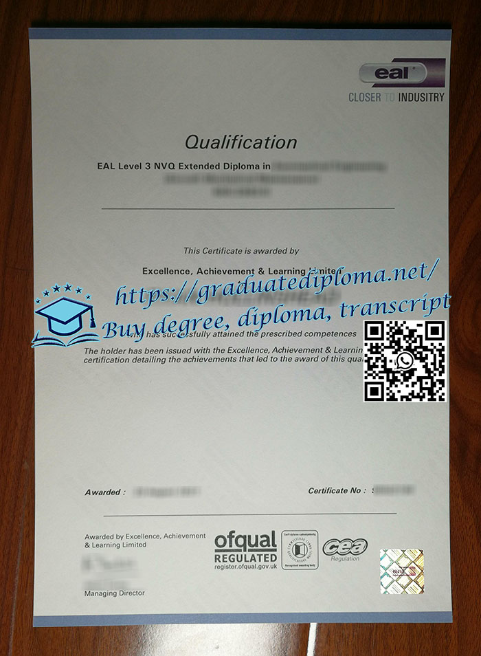 EAL Level 3 NVQ diploma