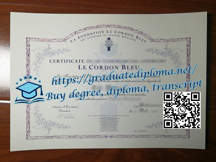 Le Cordon Bleu certificate