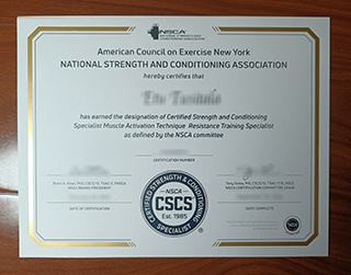 NSCA CSCS certificate