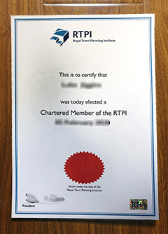 RTPI Chartered Member certificate