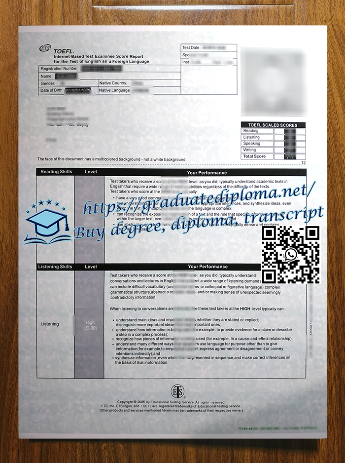 TOEFL transcript