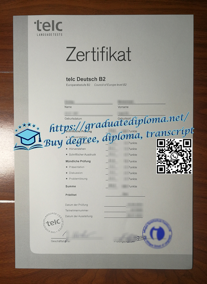 Telc Deutsch B2 certificate