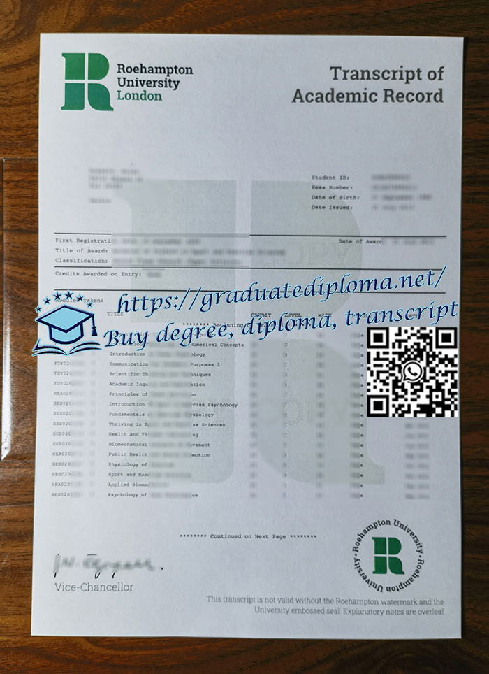University-of-Roehampton-transcript