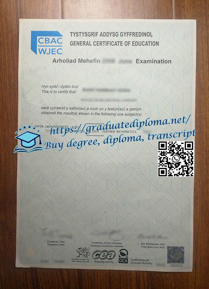 WJEC A Level certificate