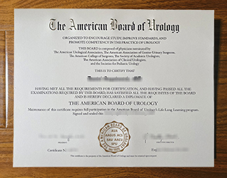 American Board of Urology certificate