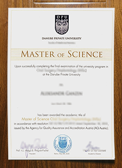 Danube Private University degree