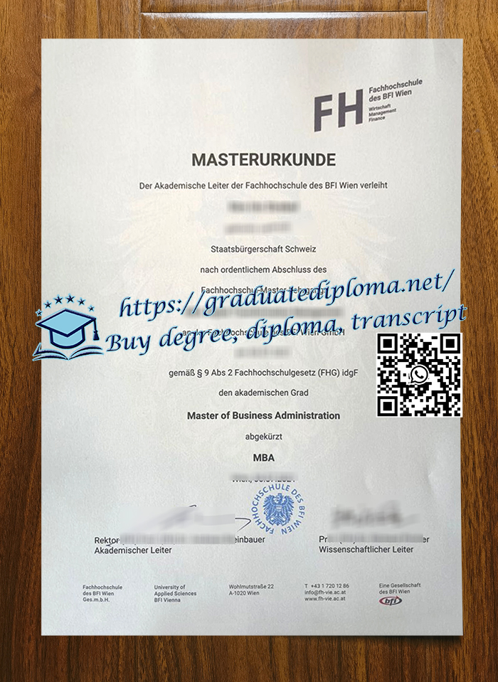 Fachhochschule des BFI Wien degree