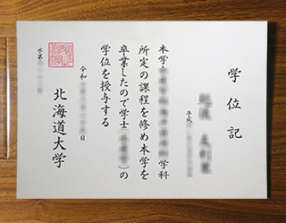 Hokkaido university diploma