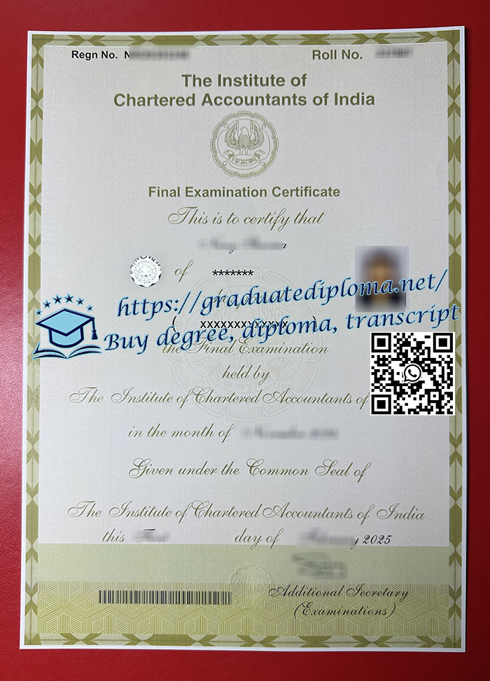 Institute of Chartered Accountants of India certificate