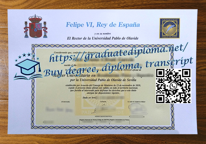Universidad Pablo de Olavide diploma