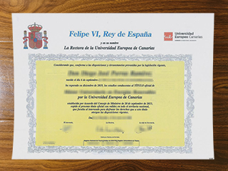 Universidad Europea de Canarias diploma