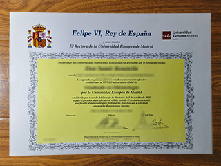 Universidad Europea de Madrid diploma