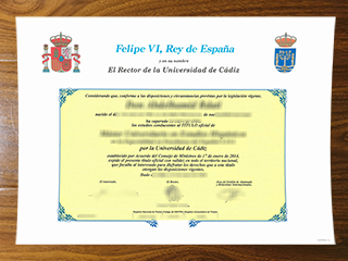 Universidad de Cádiz diploma