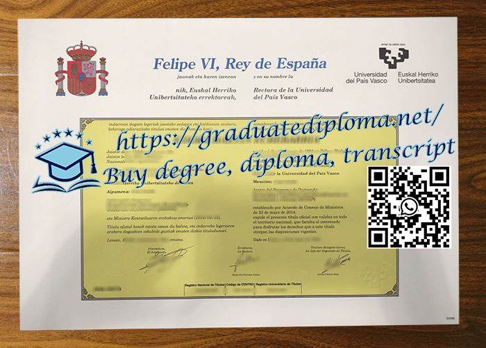 Universidad del País Vasco diploma
