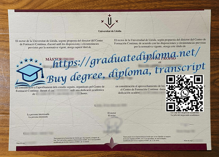 Universitat de Lleida diploma