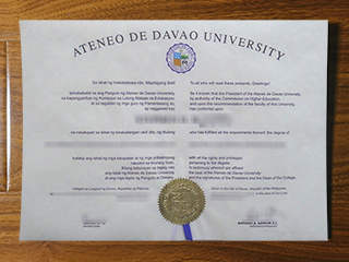 Ateneo de Davao University diploma
