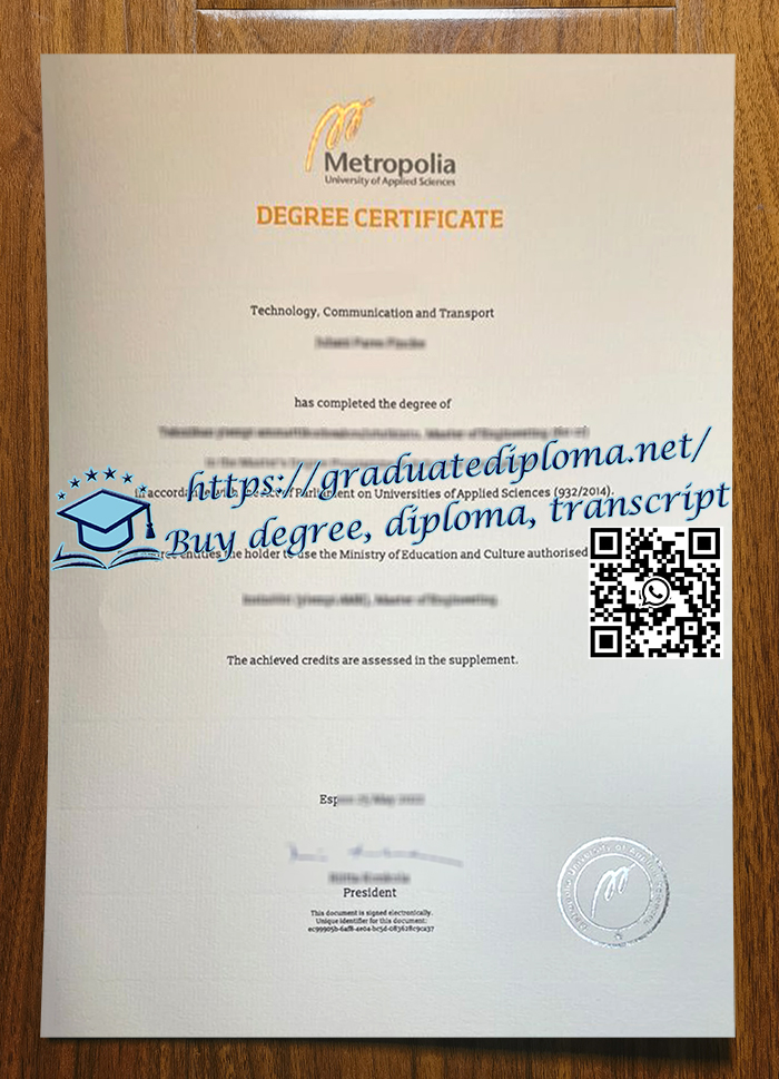 Metropolia University of Applied Sciences degree