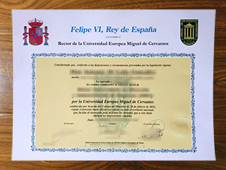 Universidad Europea Miguel de Cervantes diploma