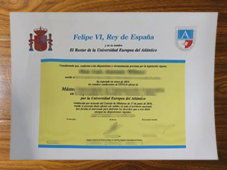 Universidad Europea del Atlántico diploma