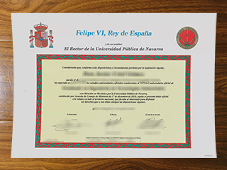 Universidad Pública de Navarra diploma