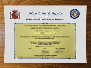 Universidad de Zaragoza diploma