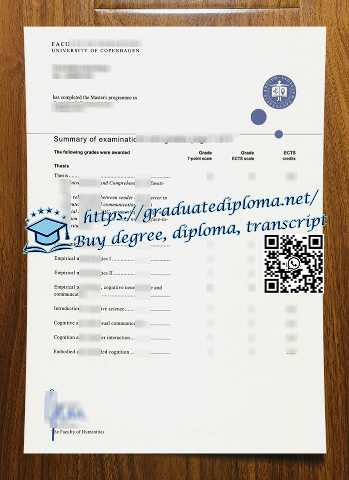 University of Copenhagen transcript