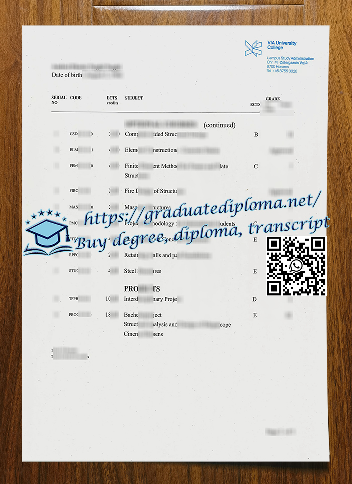 VIA University College transcript