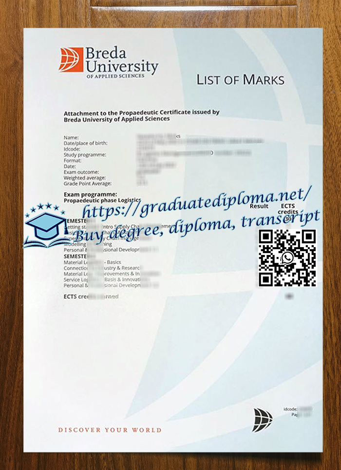 Breda University of Applied Sciences transcript