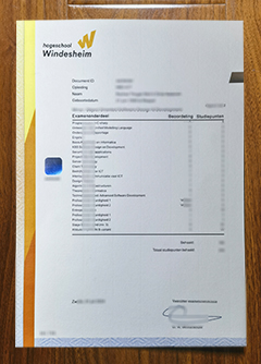 Hogeschool Windesheim transcript