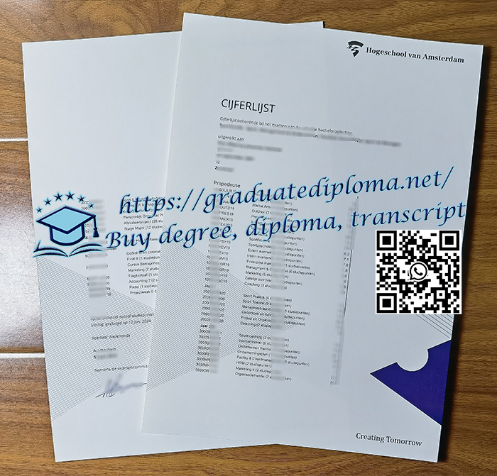 Hogeschool van Amsterdam transcript