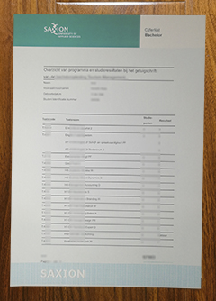 Saxion University transcript