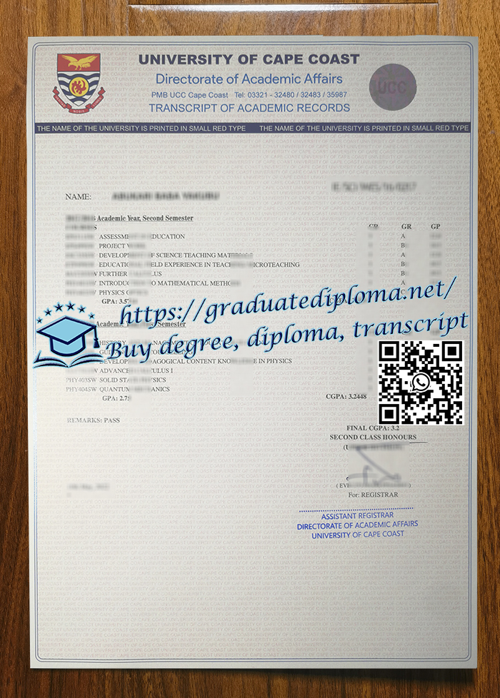 University of Cape Coast transcript