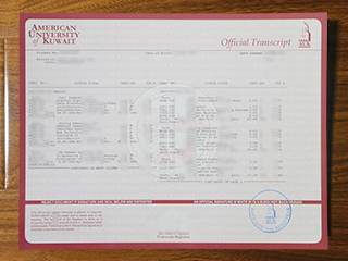 American University of Kuwait transcript
