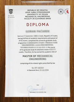 University of Osijek diploma