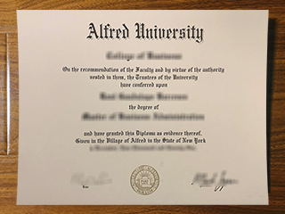 Alfred University diploma