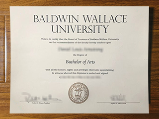 Baldwin Wallace University diploma