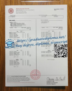 Boston-University-transcript