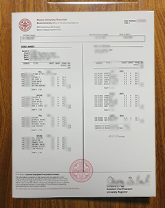 Boston University transcript