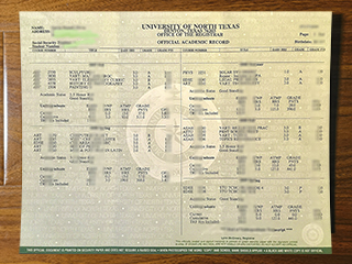 University of North Texas transcript