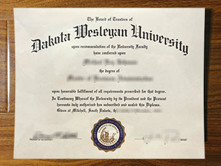 Dakota Wesleyan University diploma