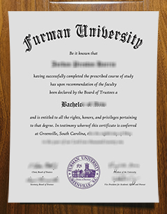 Furman University diploma