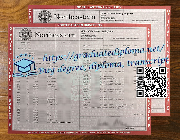 Northeastern University transcript