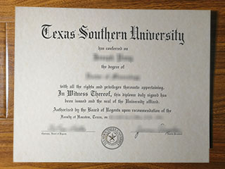 Texas Southern University diploma